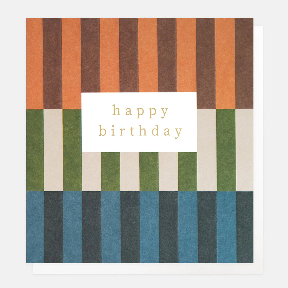 Multi Stripe Happy Birthday Card