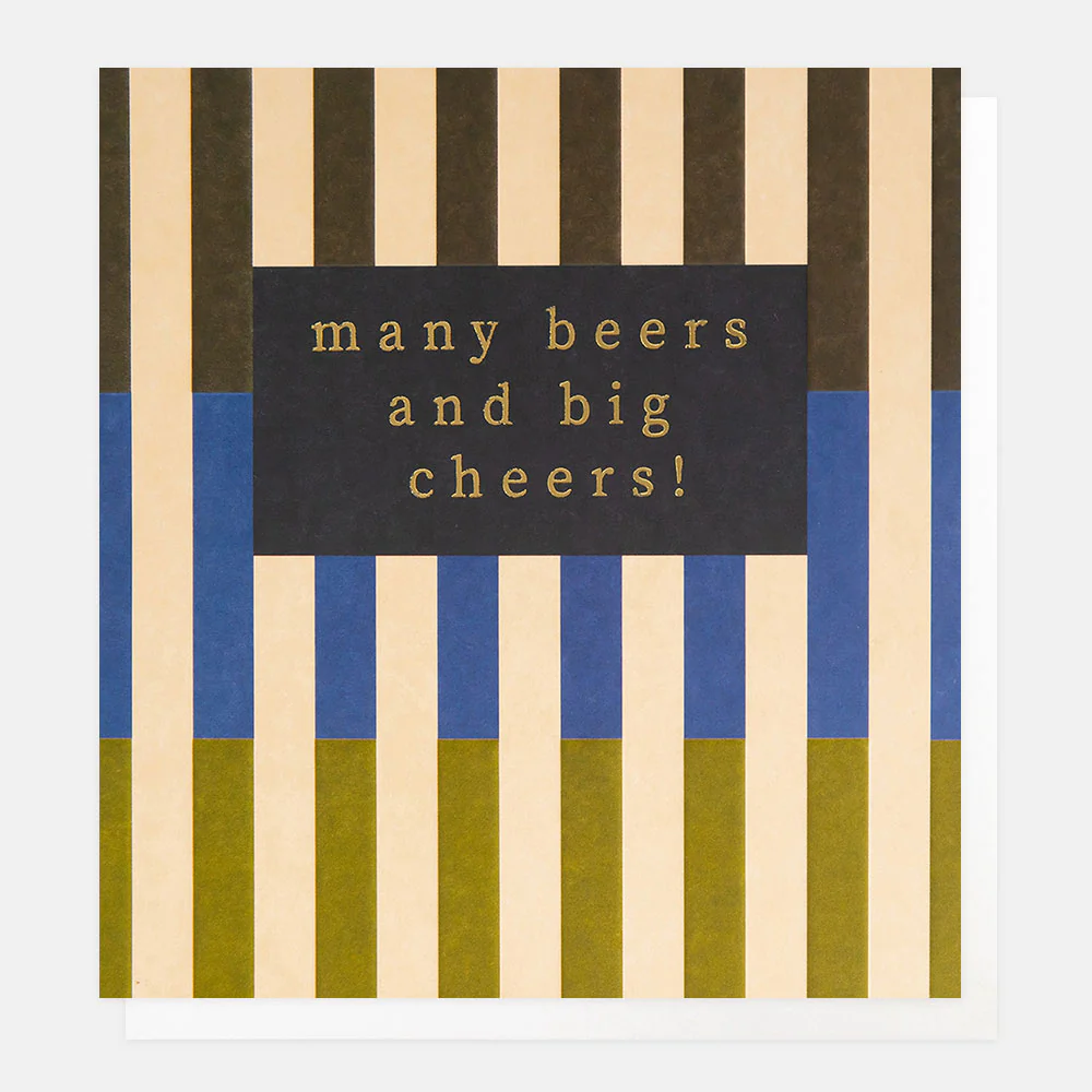 Multi Stripe Many Beers & Big Cheers Card