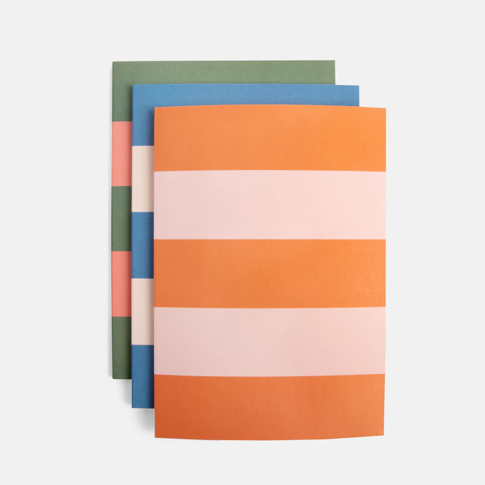 Multi Stripe Set Of 3 Soft Cover Notebooks - Image 2