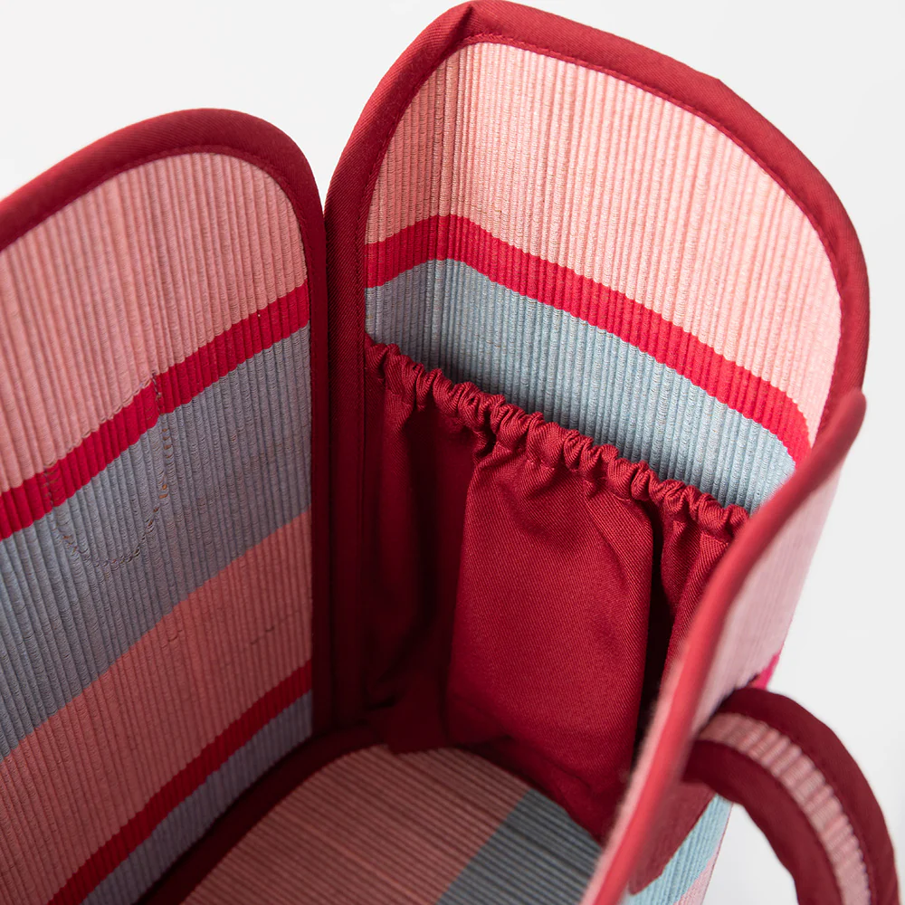 Blue/Pink/Burgundy Woven Tote Bag - Image 2