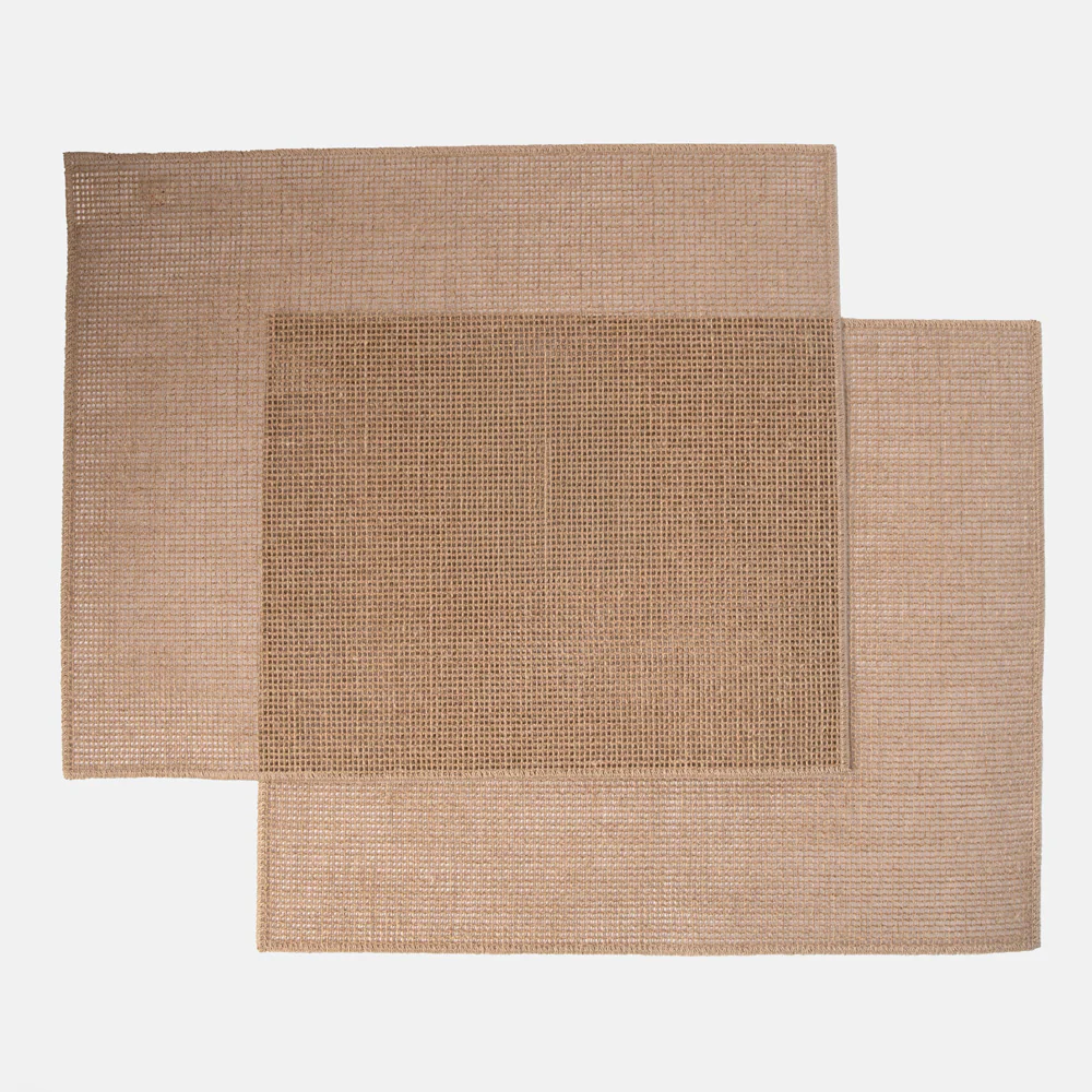 Natural Border Linen Placemat Set of 2