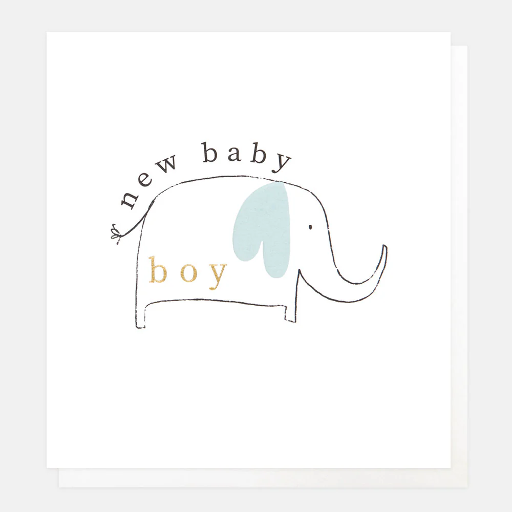 New Baby Boy Blue Elephant Card