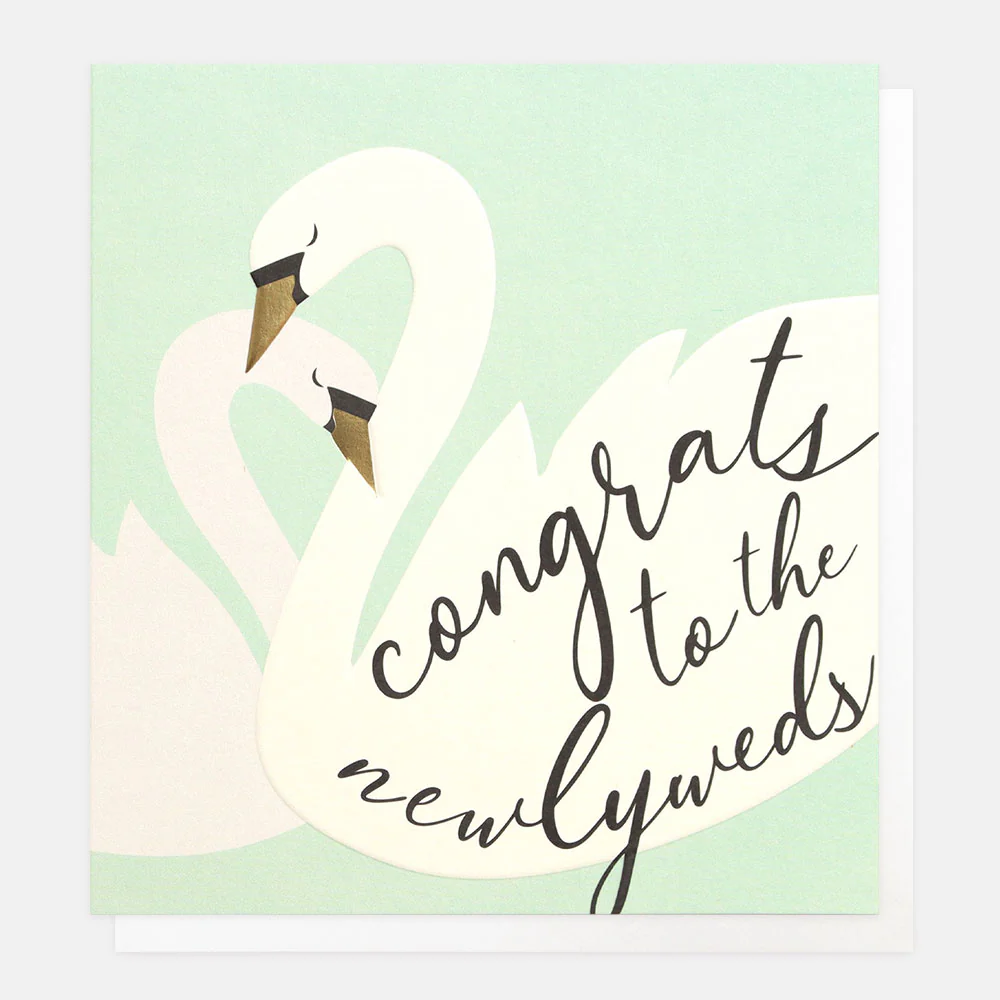Newlywed Swans Wedding Card