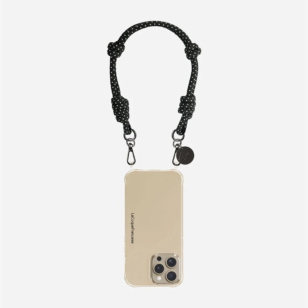 Nolan Black Polka Short Phone Chain