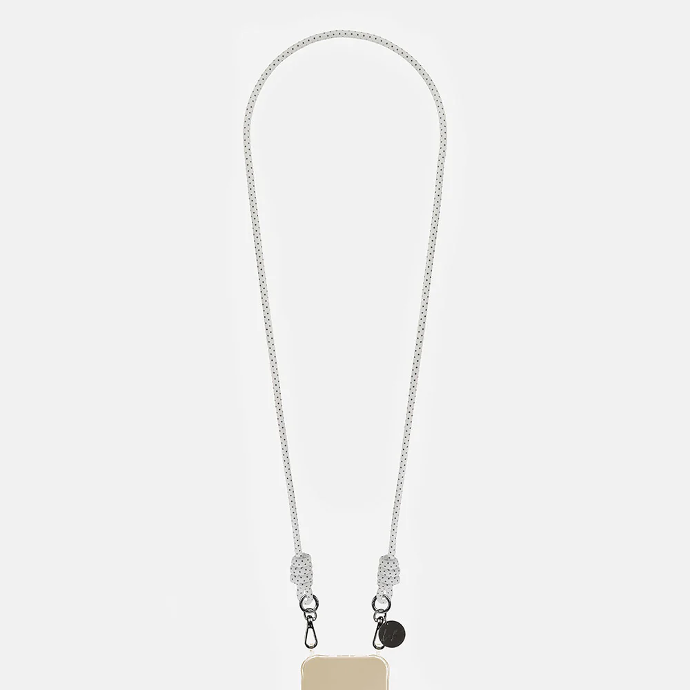 Nolan White Polka Phone Chain
