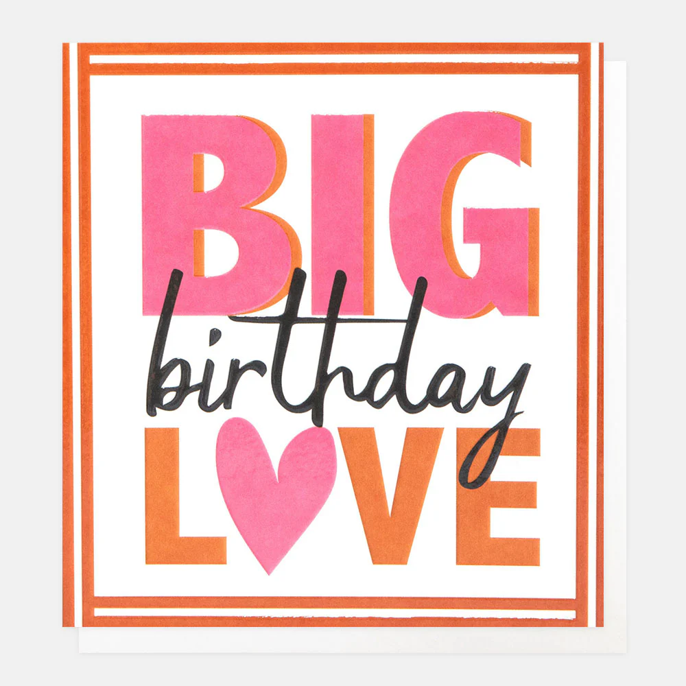 Orange Border Big Birthday Love Card