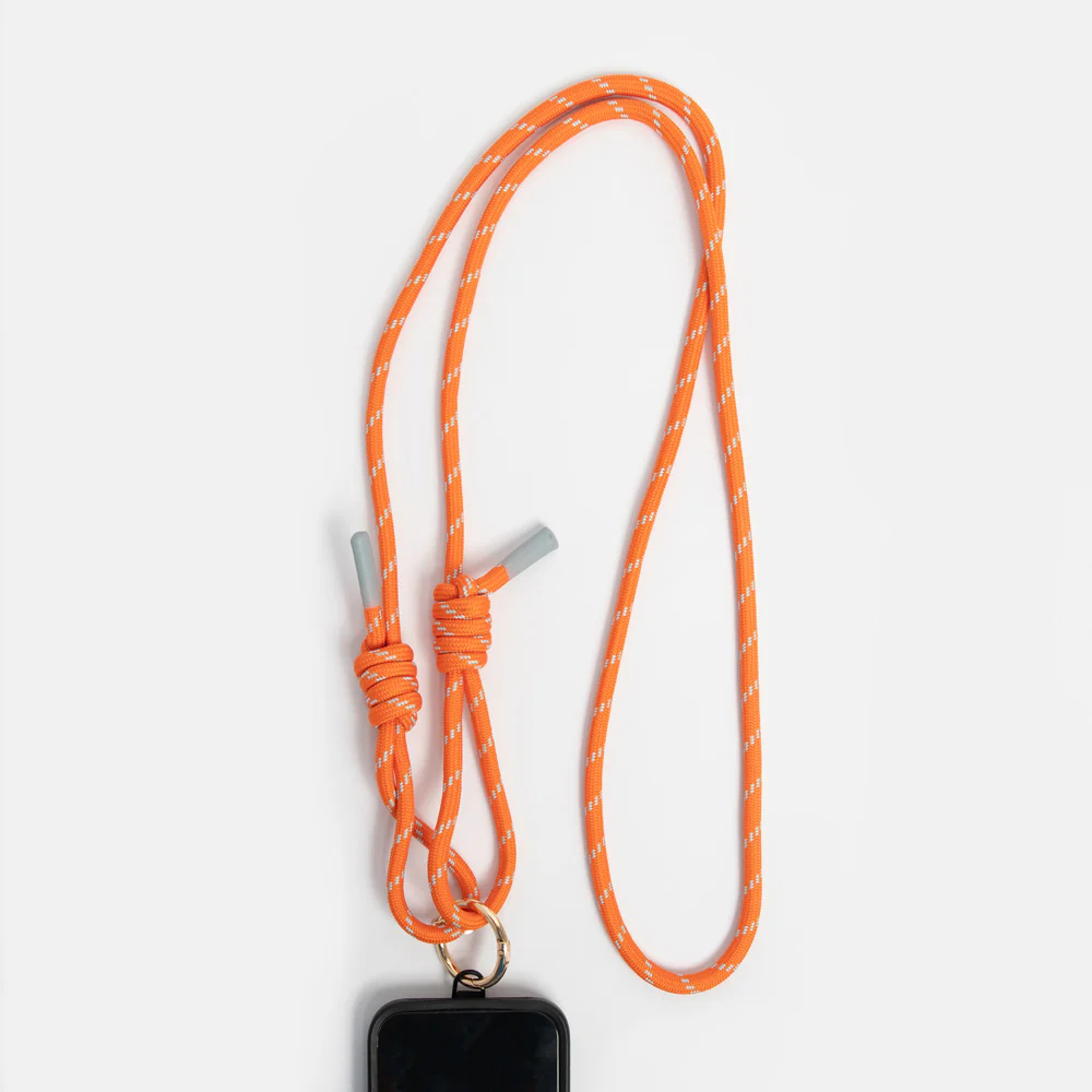 Orange/Light Blue Cord Crossbody Phone Strap
