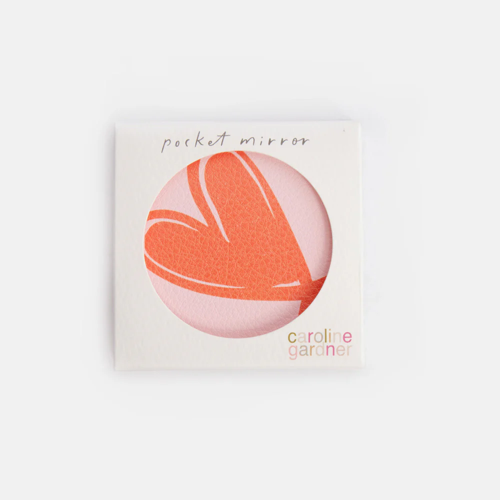 Orange Heart Round Pocket Mirror - Image 4