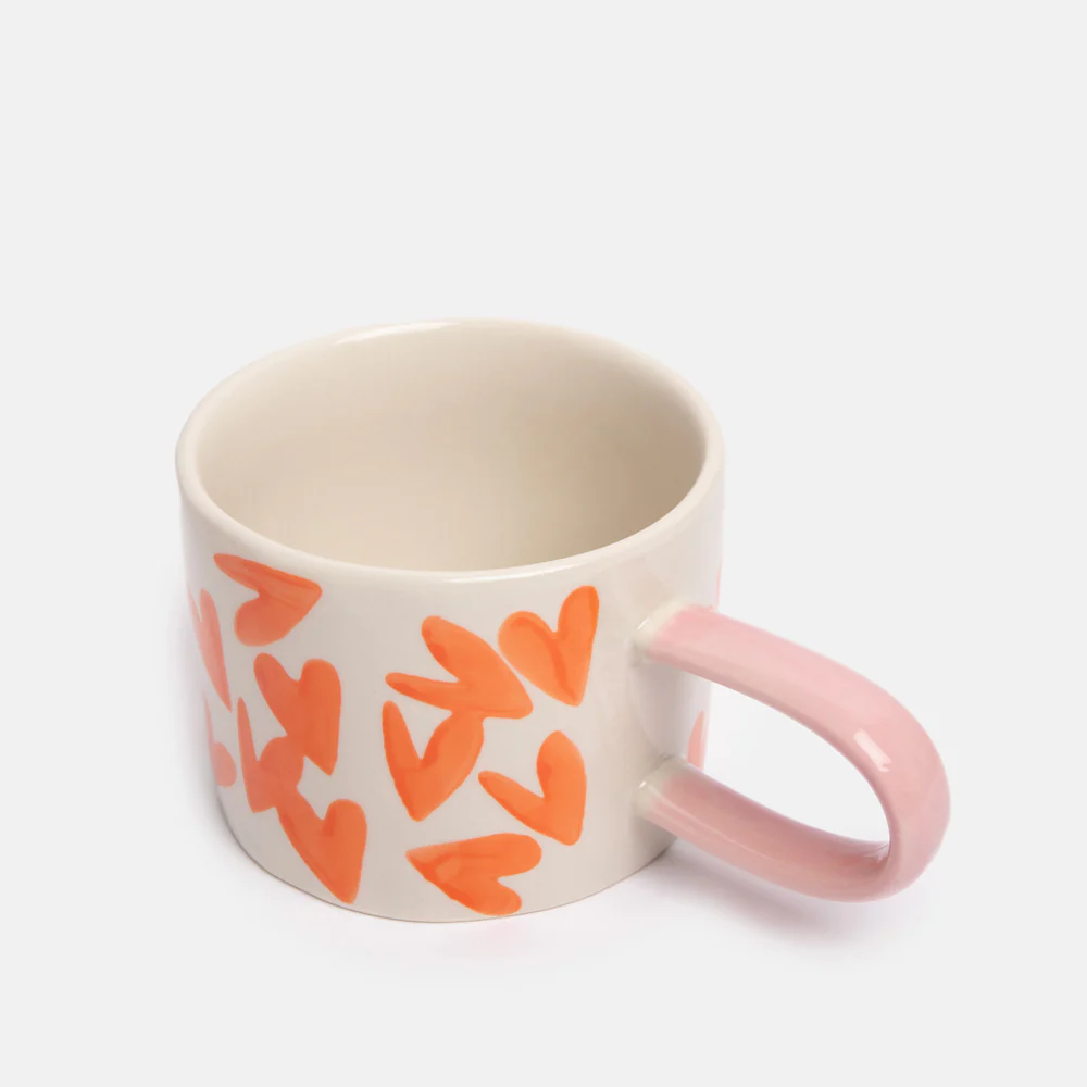 Orange Hearts Ceramic Mug - Image 2
