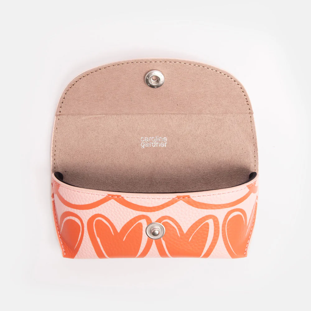 Orange Looped Hearts Flap Glasses Case - Image 2