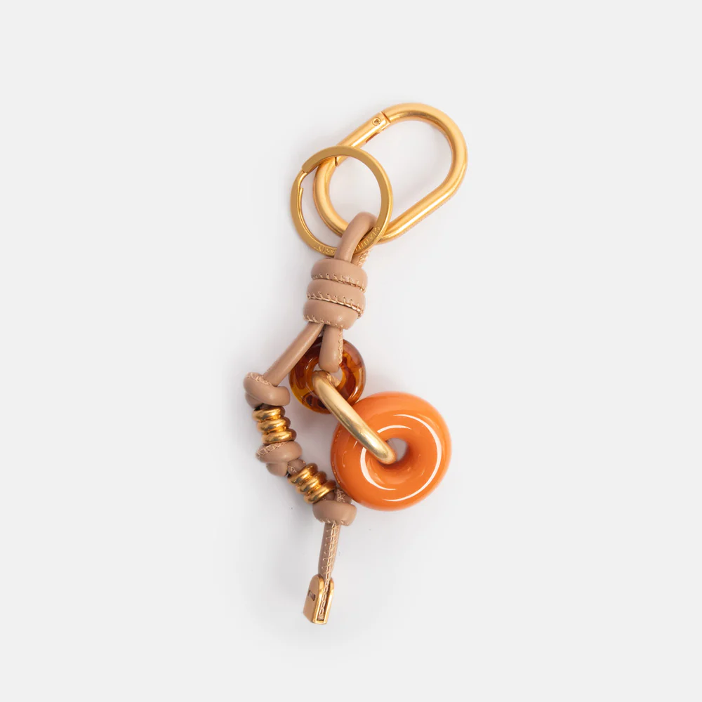 Orange Ring Resin & Leather Bag Charm