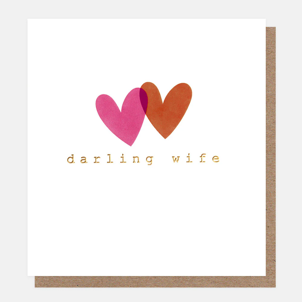 Overlapping Hearts Darling Wife Card