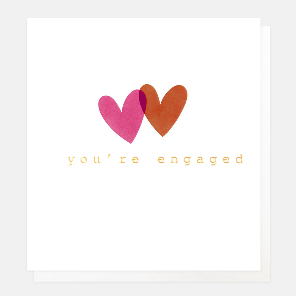 Overlapping Hearts Engagement Card