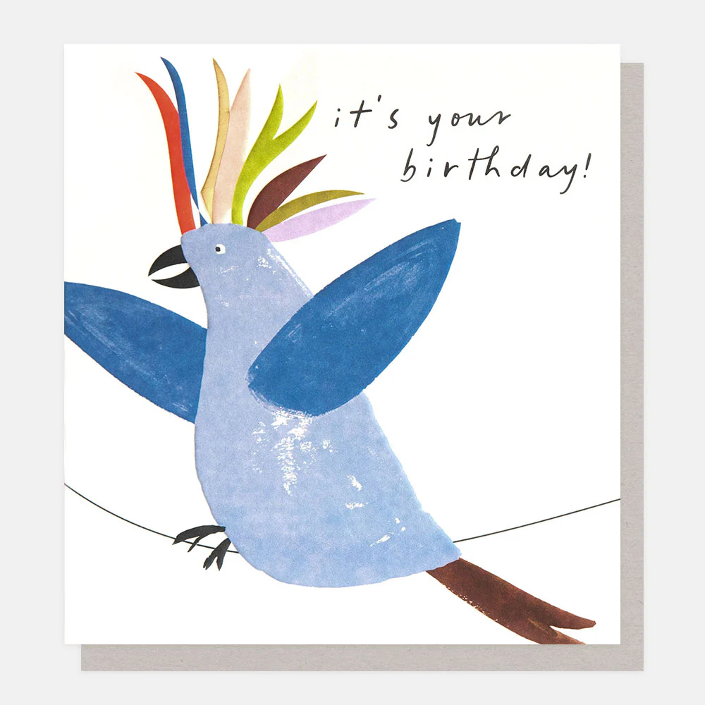 Parrot On A String Birthday Card
