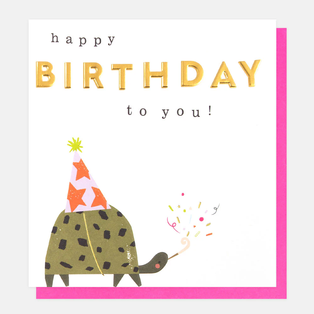 Party Tortoise Birthday Card
