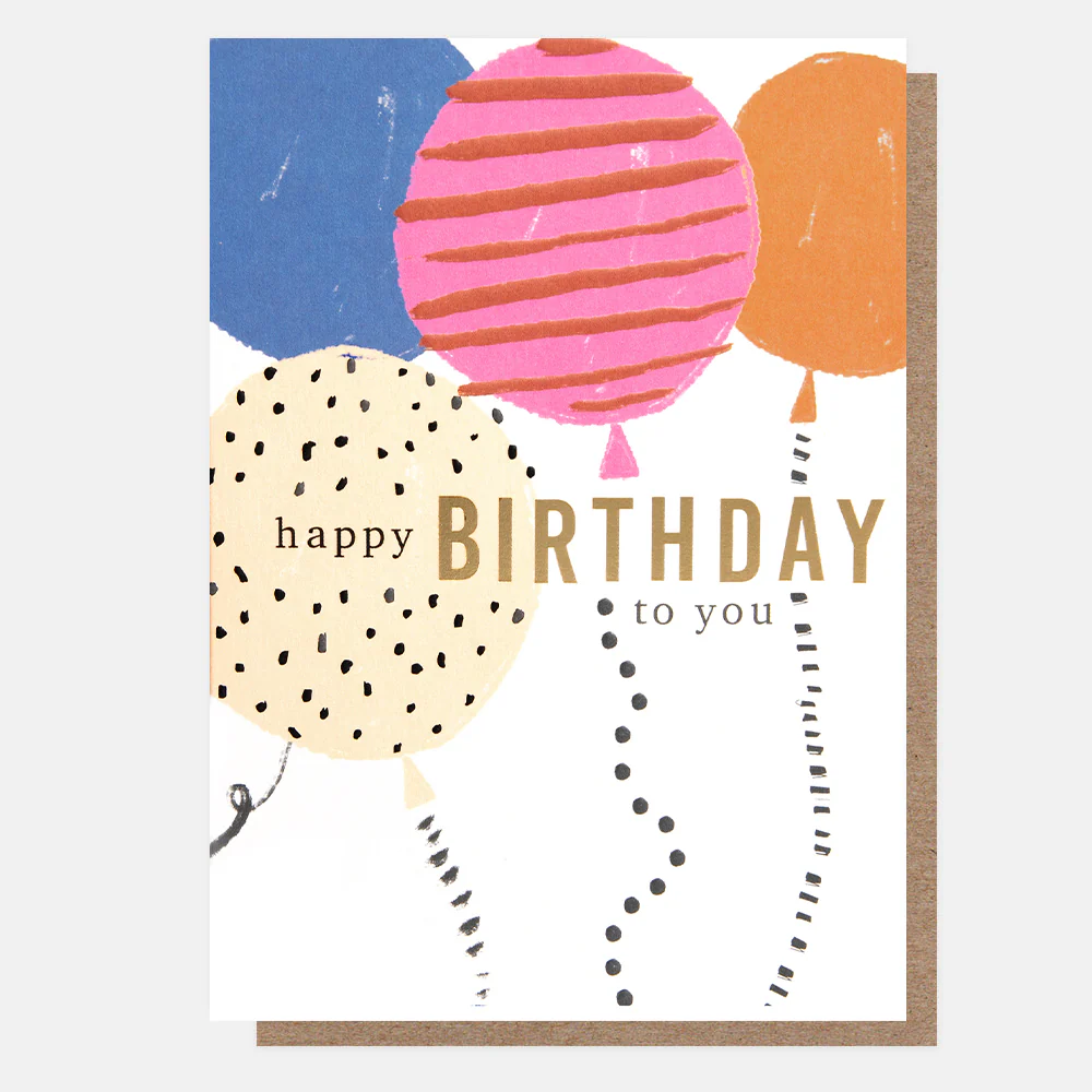 Patterned Balloons Happy Birthday To You Card
