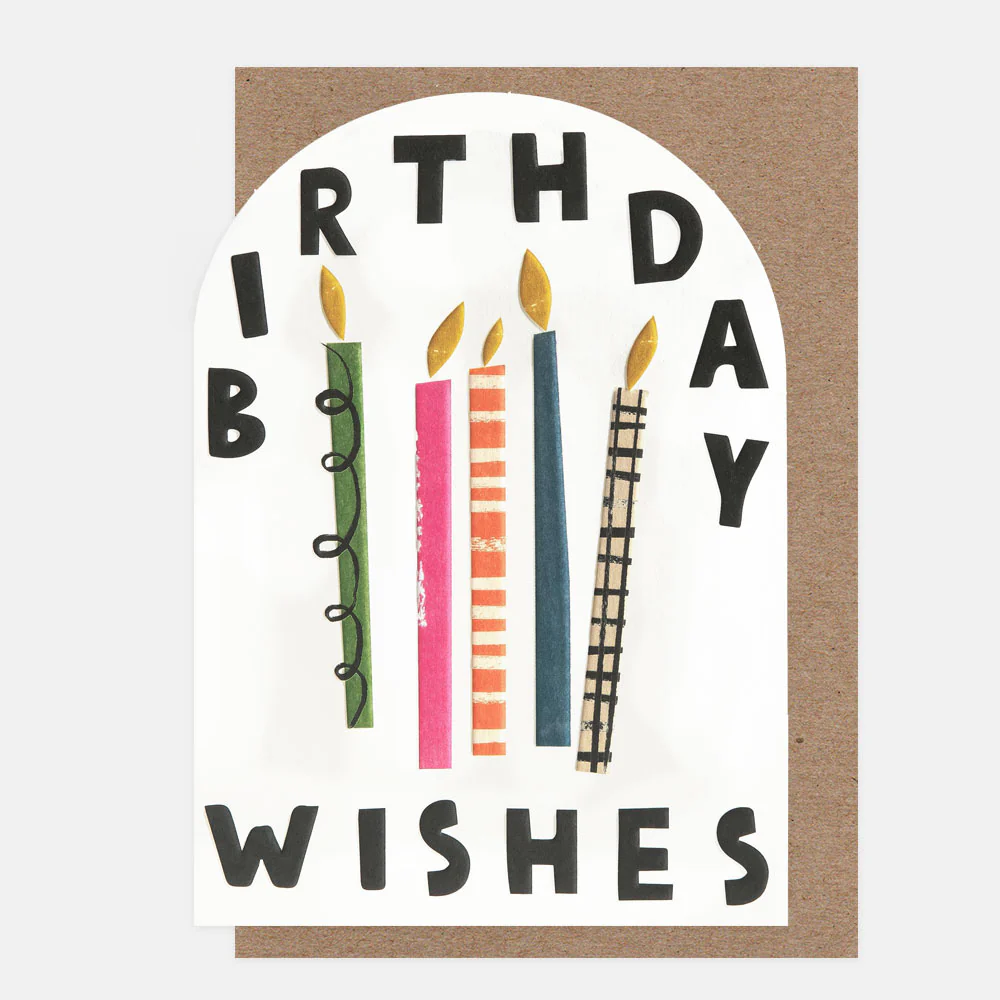 Patterned Candles Birthday Wishes Card