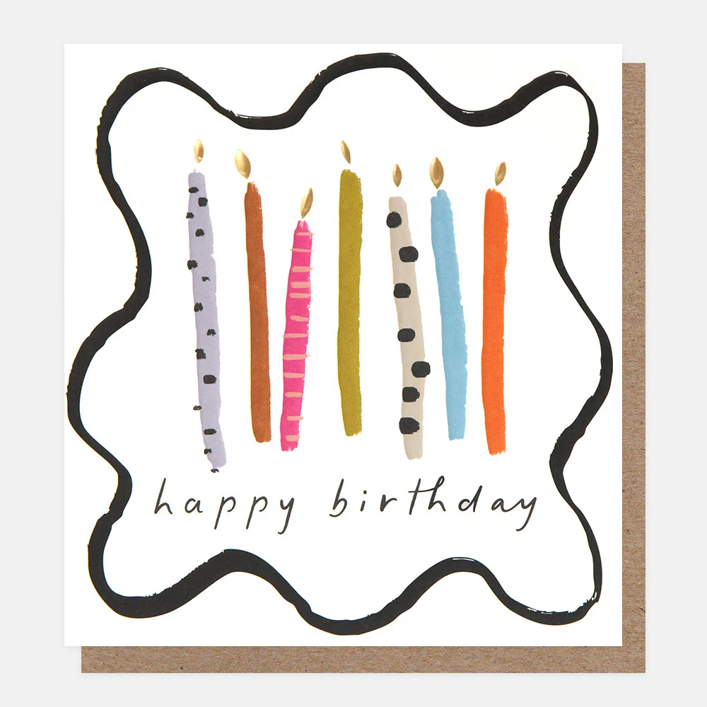 Patterned Candles & Squiggle Birthday Card