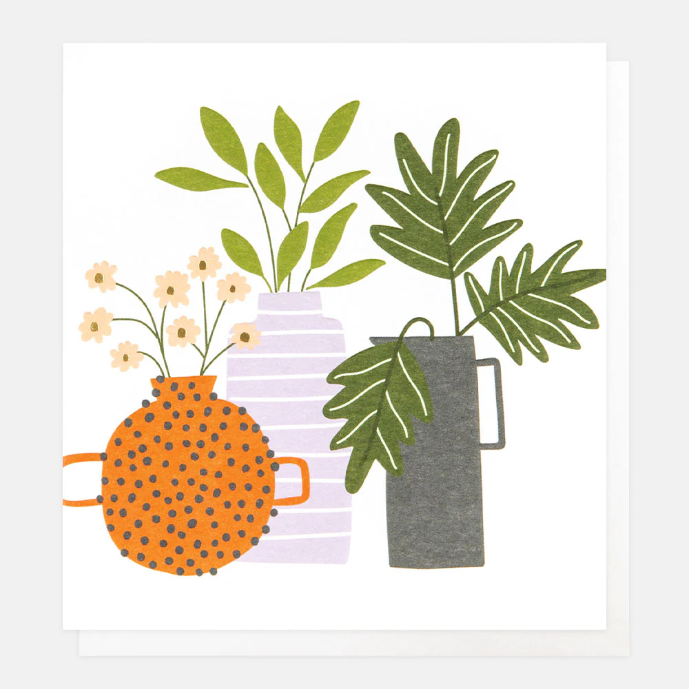 Patterned Vases With Plants Everyday Card