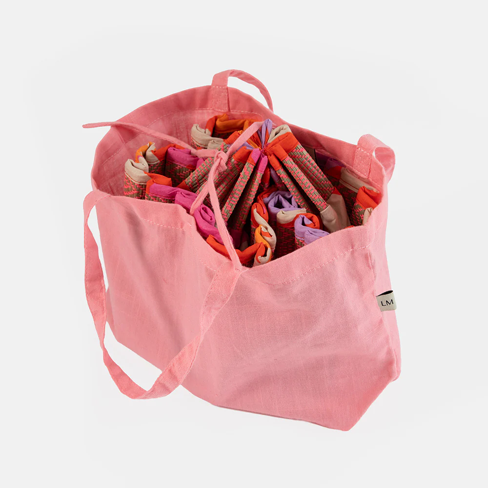 Pink Chevron Straw Capri Pleated Hat - Image 3