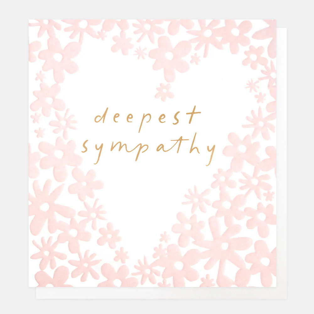 Pink Floral Heart Sympathy Card