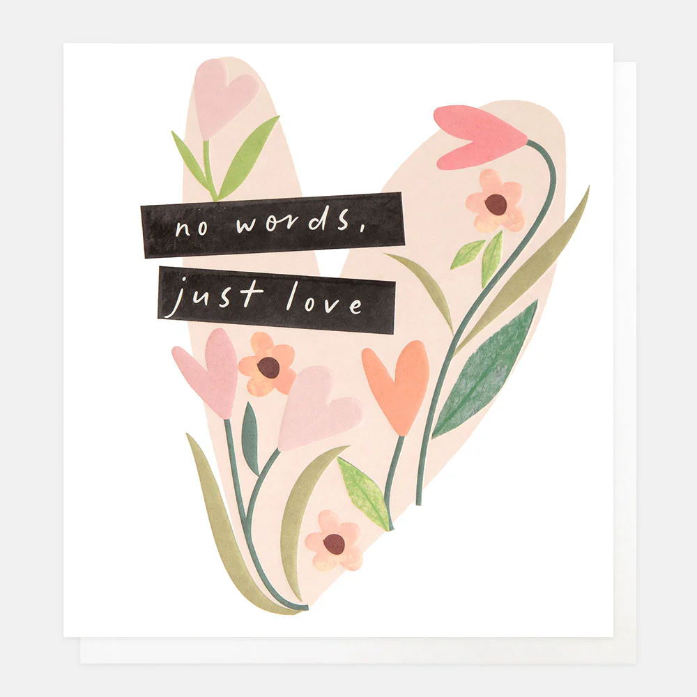 Pink Flowers Heart Sympathy Card