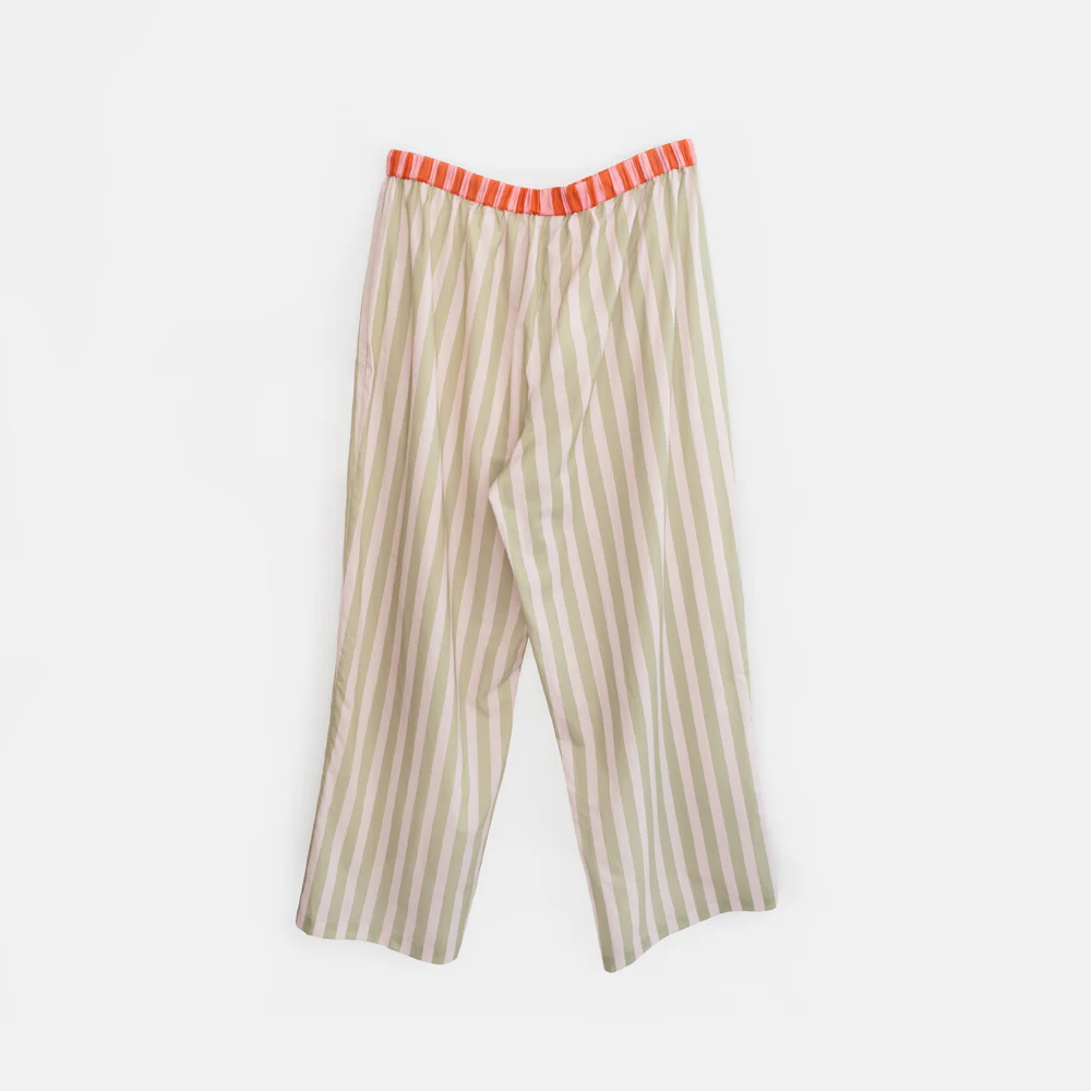 Pink/Green Stripe Cotton Lounge Pants - Image 5