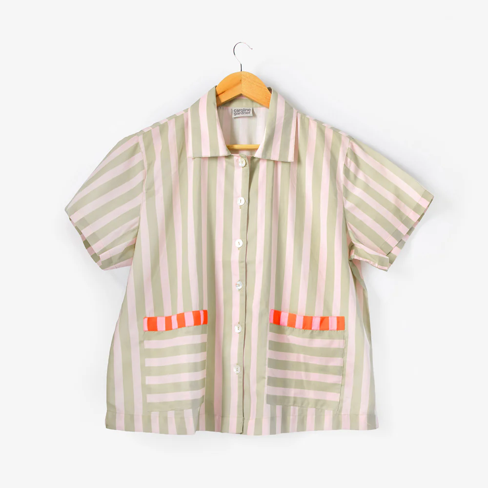 Pink/Green Stripe Cotton Short Pyjama Set - Image 6