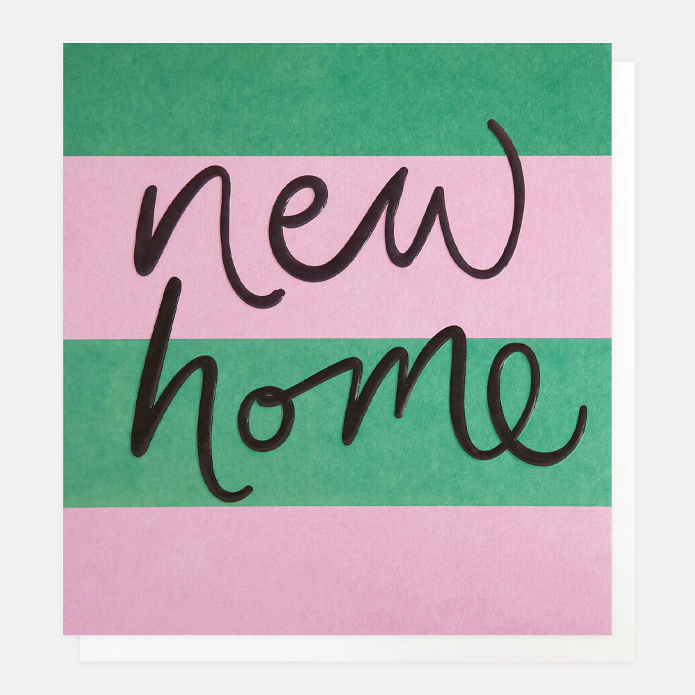 Pink/Green Stripe New Home Card