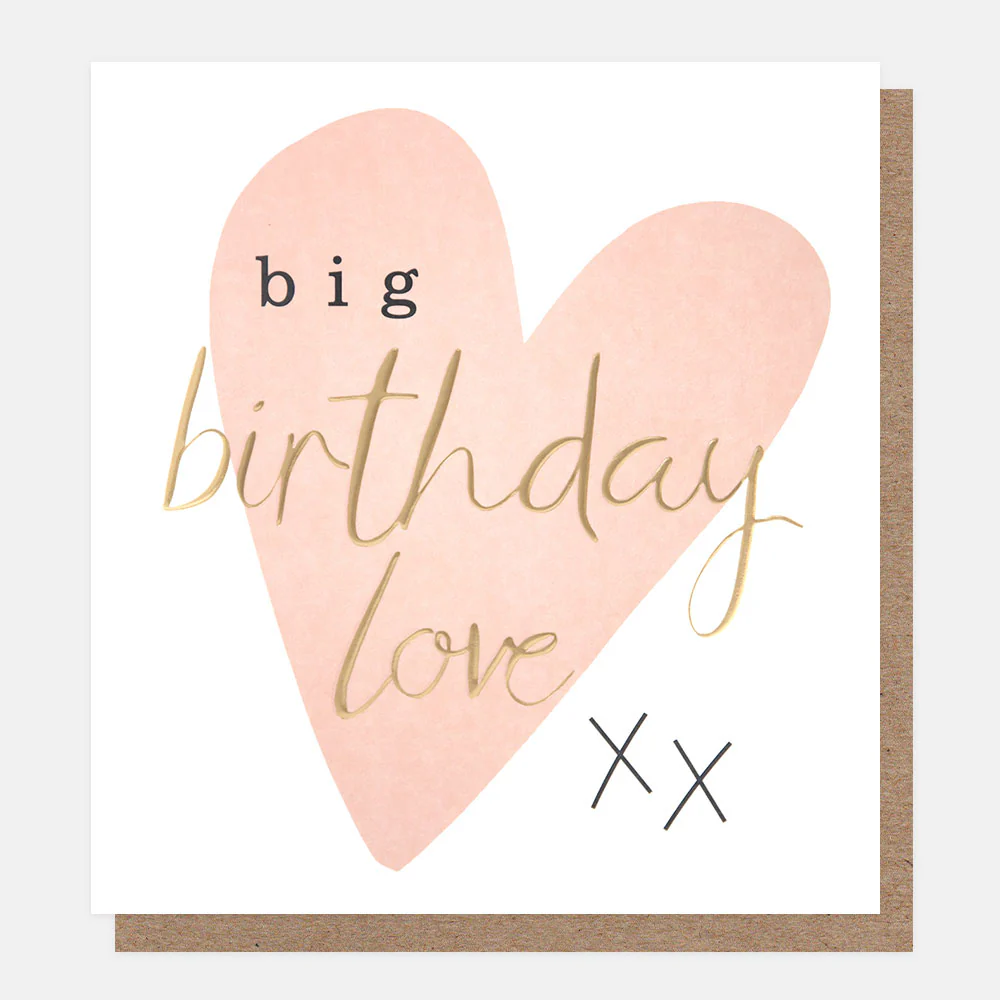 Pink Heart Big Birthday Love Card