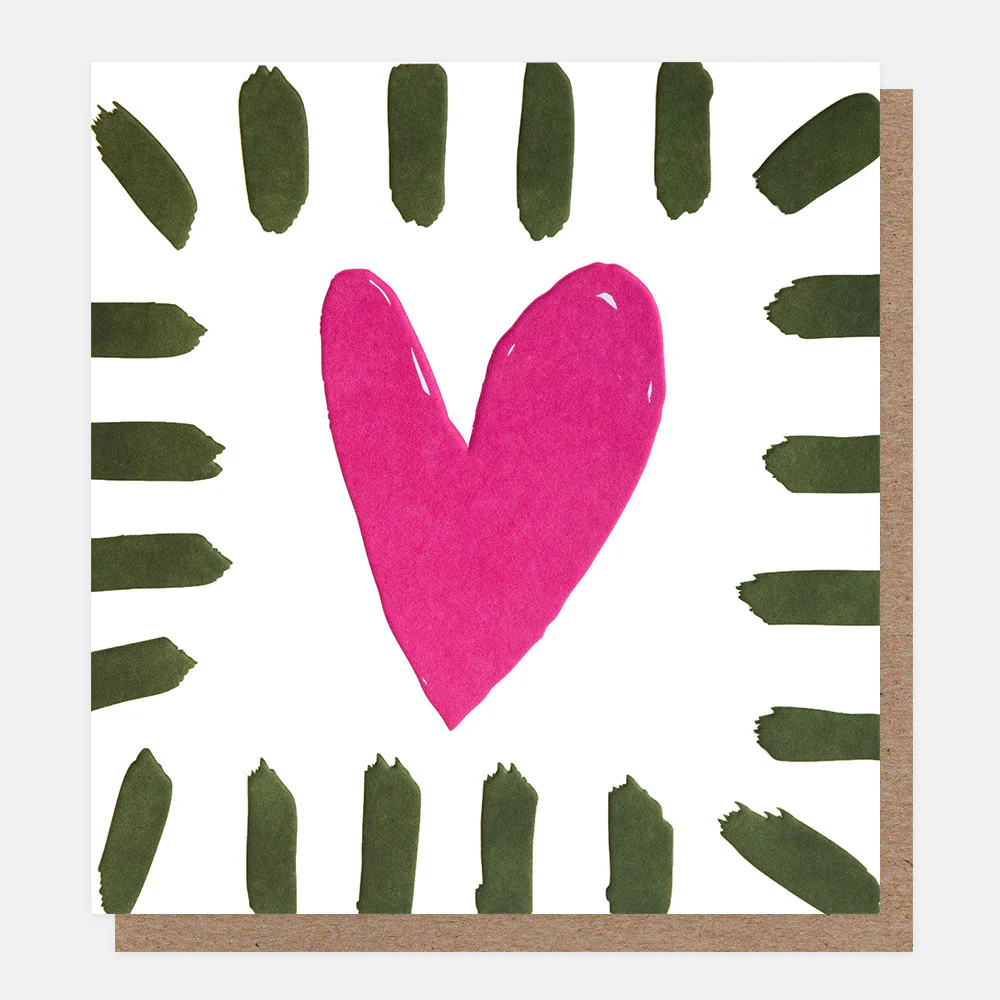 Pink Heart & Brushstrokes Everyday Card