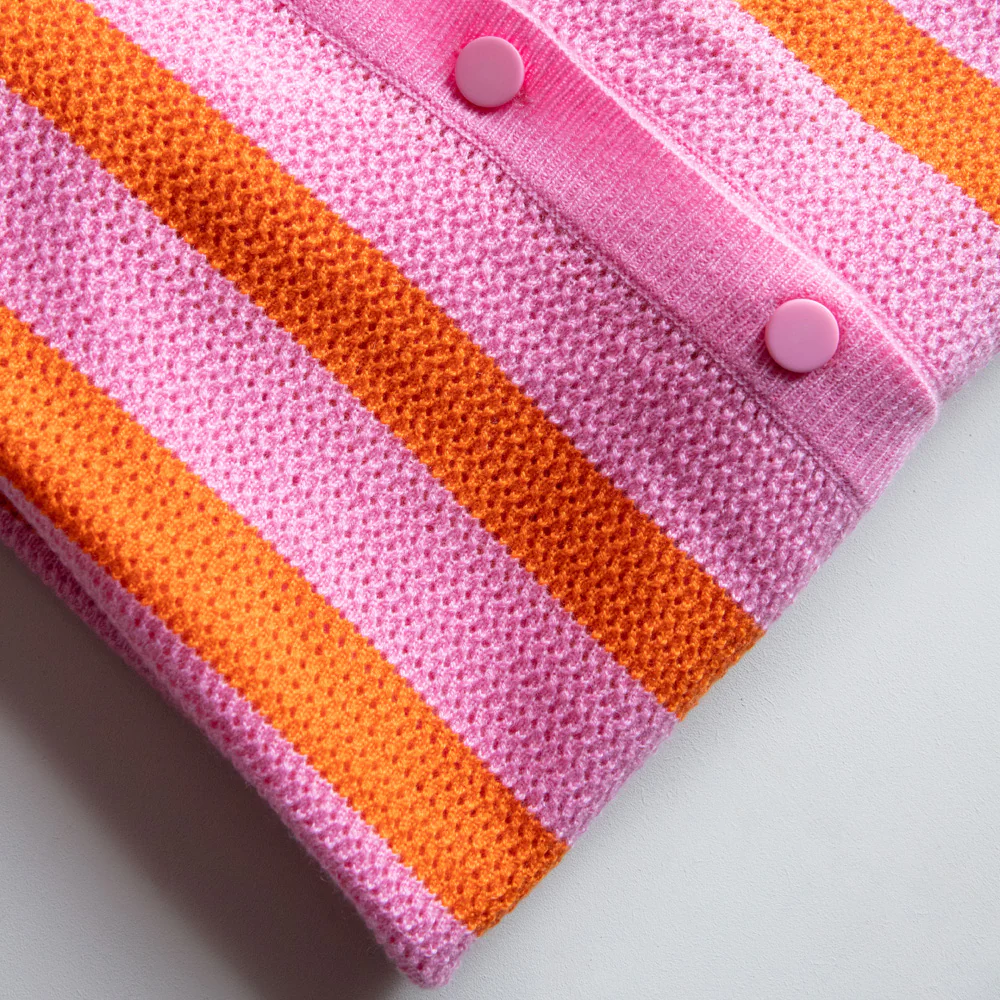Pink/Orange Striped Cashmere Shirt - Image 2