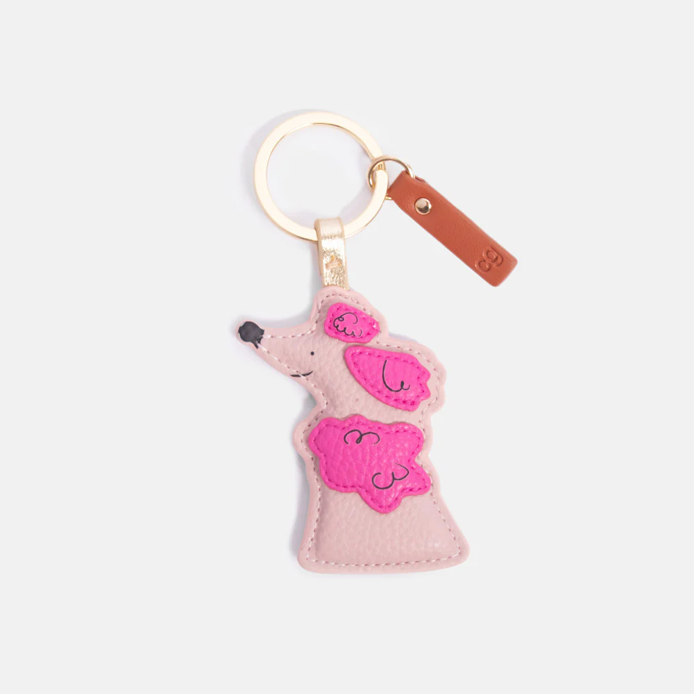 Pink Poodle Keyring