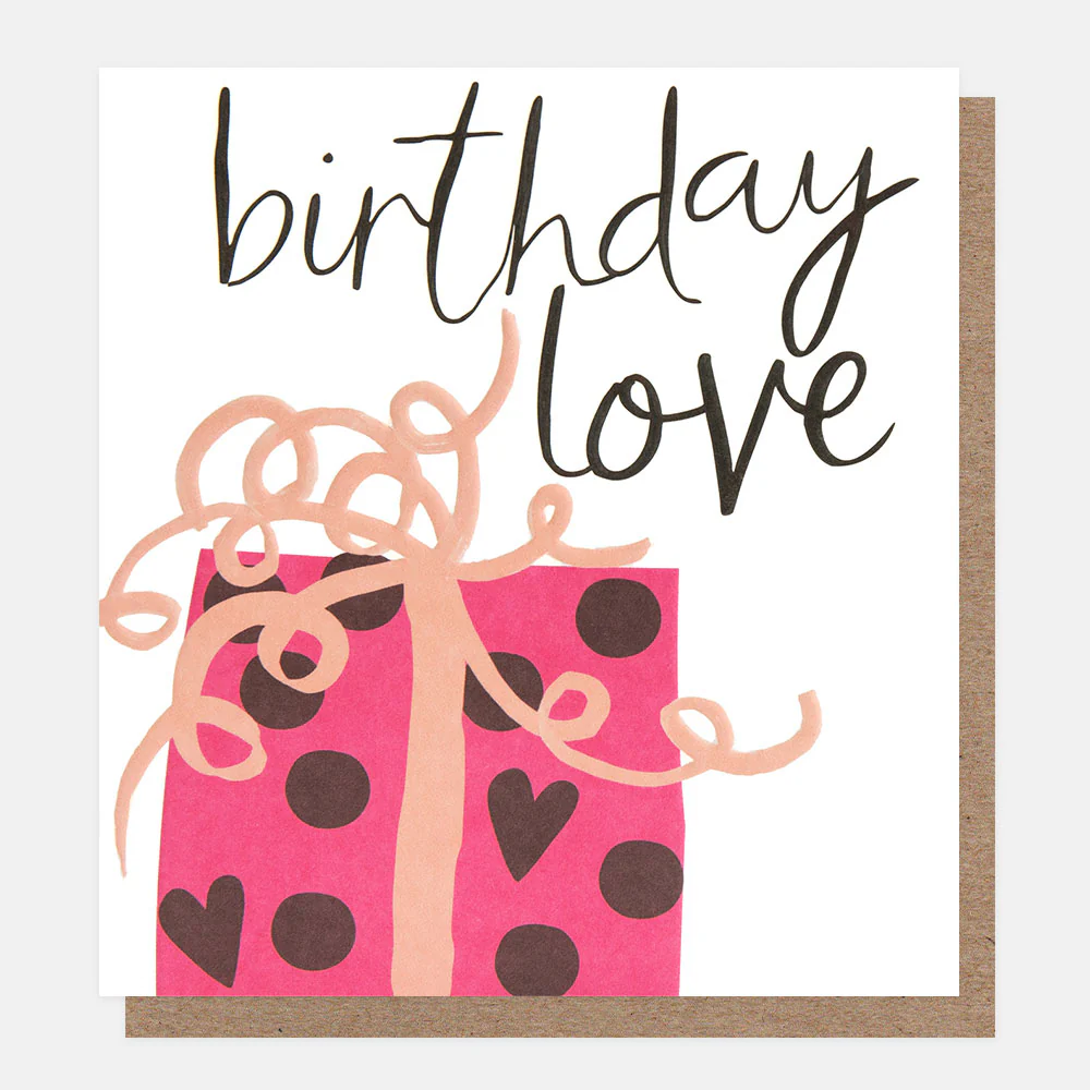 Pink Present Birthday Love Card