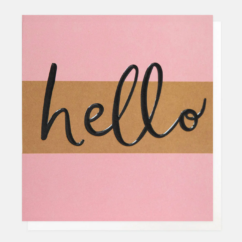 Pink/Yellow Stripe Hello Everyday Card