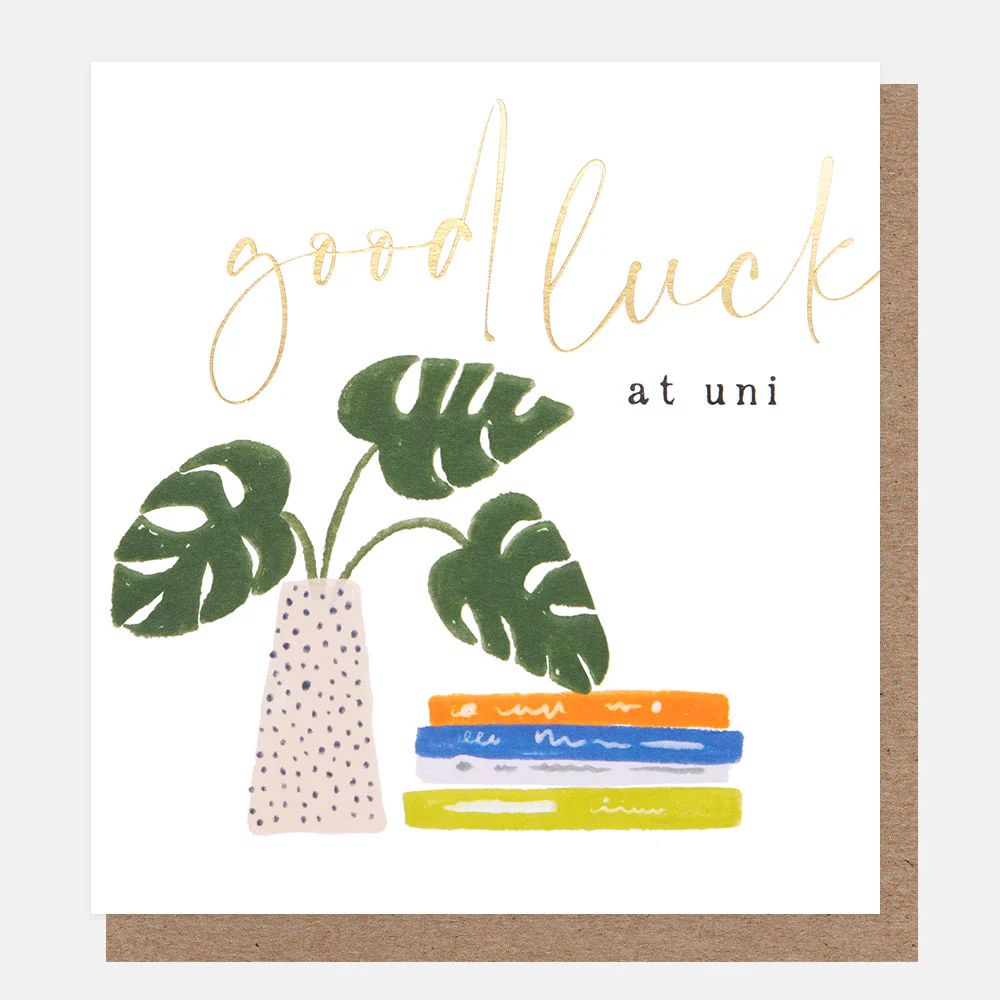 Plant & Books Good Luck At Uni Card