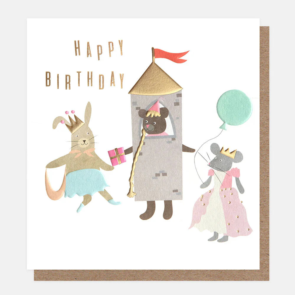Princess Animals Birthday Card