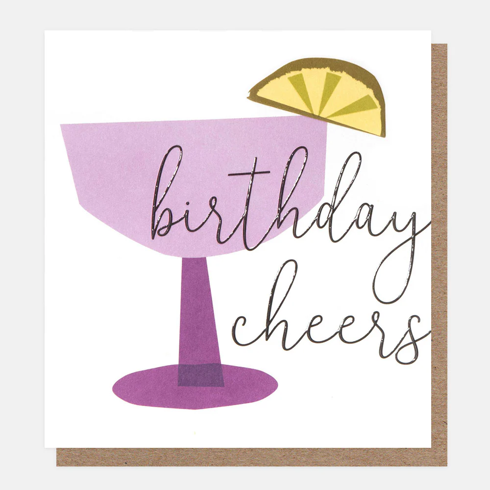 Purple Glass & Lime Birthday Cheers Card
