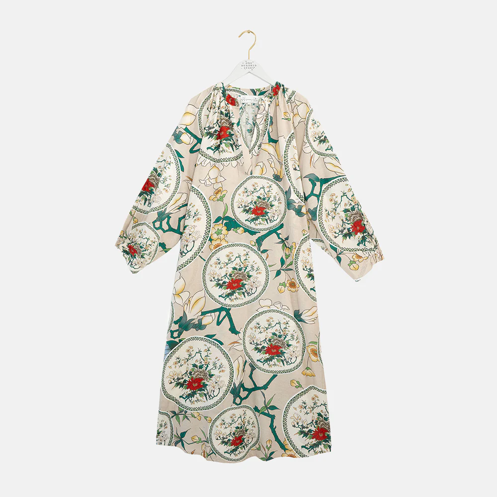 Putty Magnolia Plates Raglan Dress