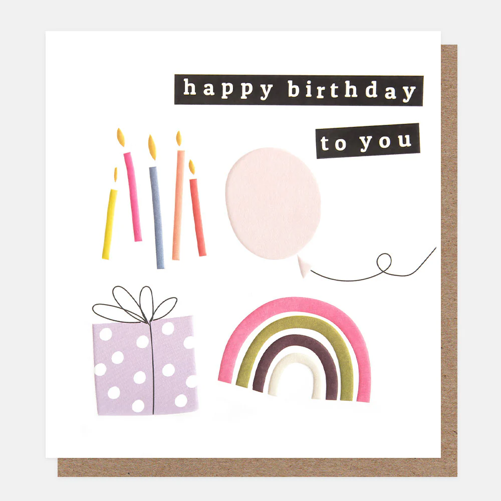 Rainbow & Candles Birthday Card