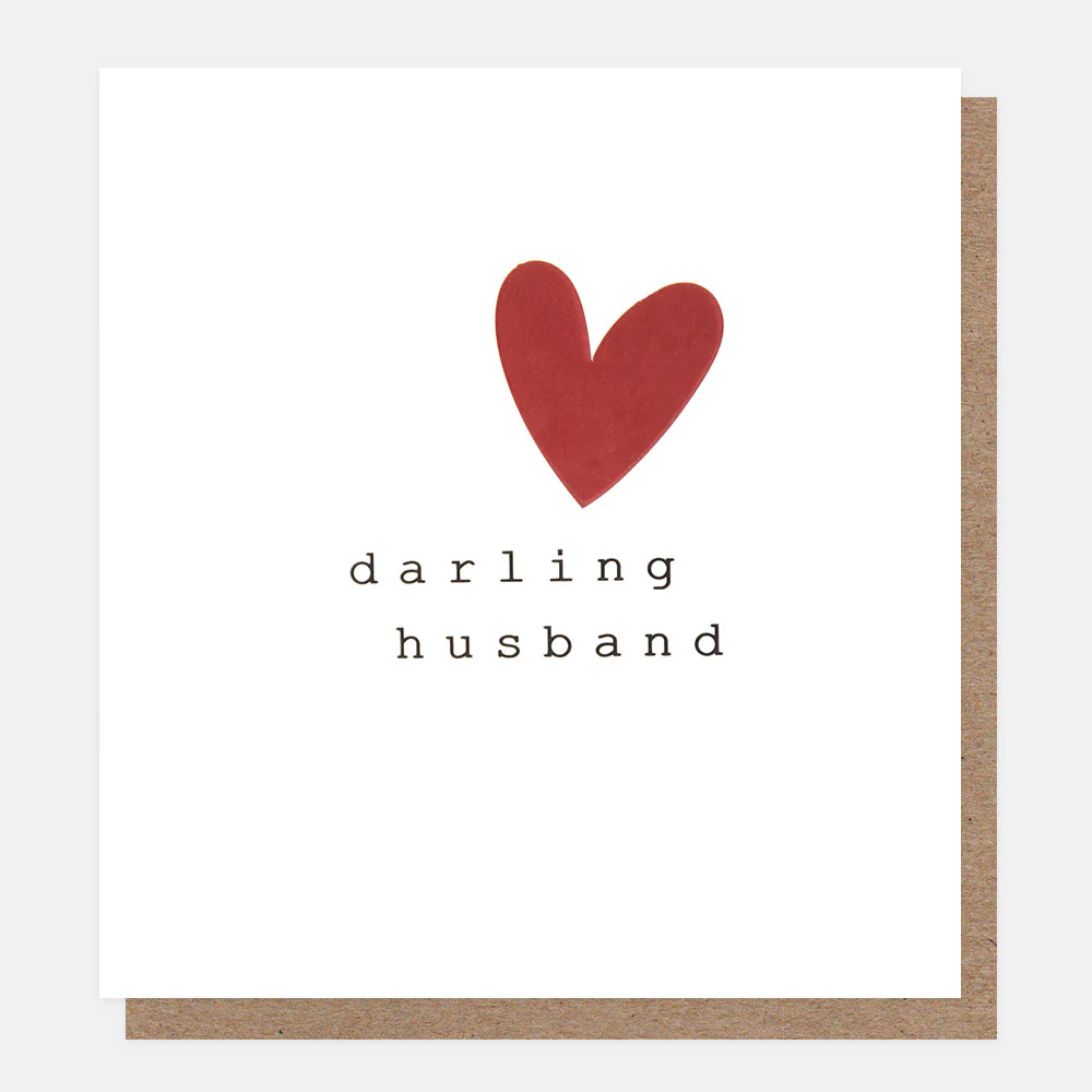 Red Heart Darling Husband Card