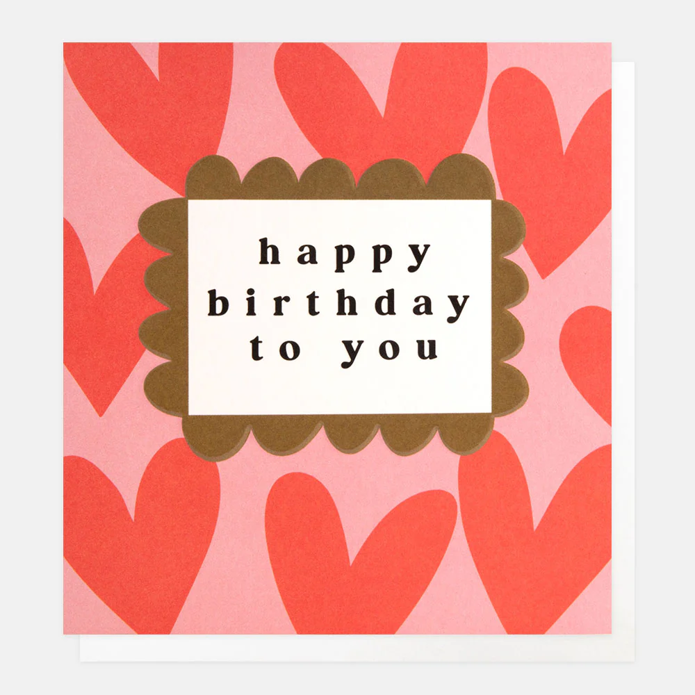 Red Hearts Happy Birthday To You Card