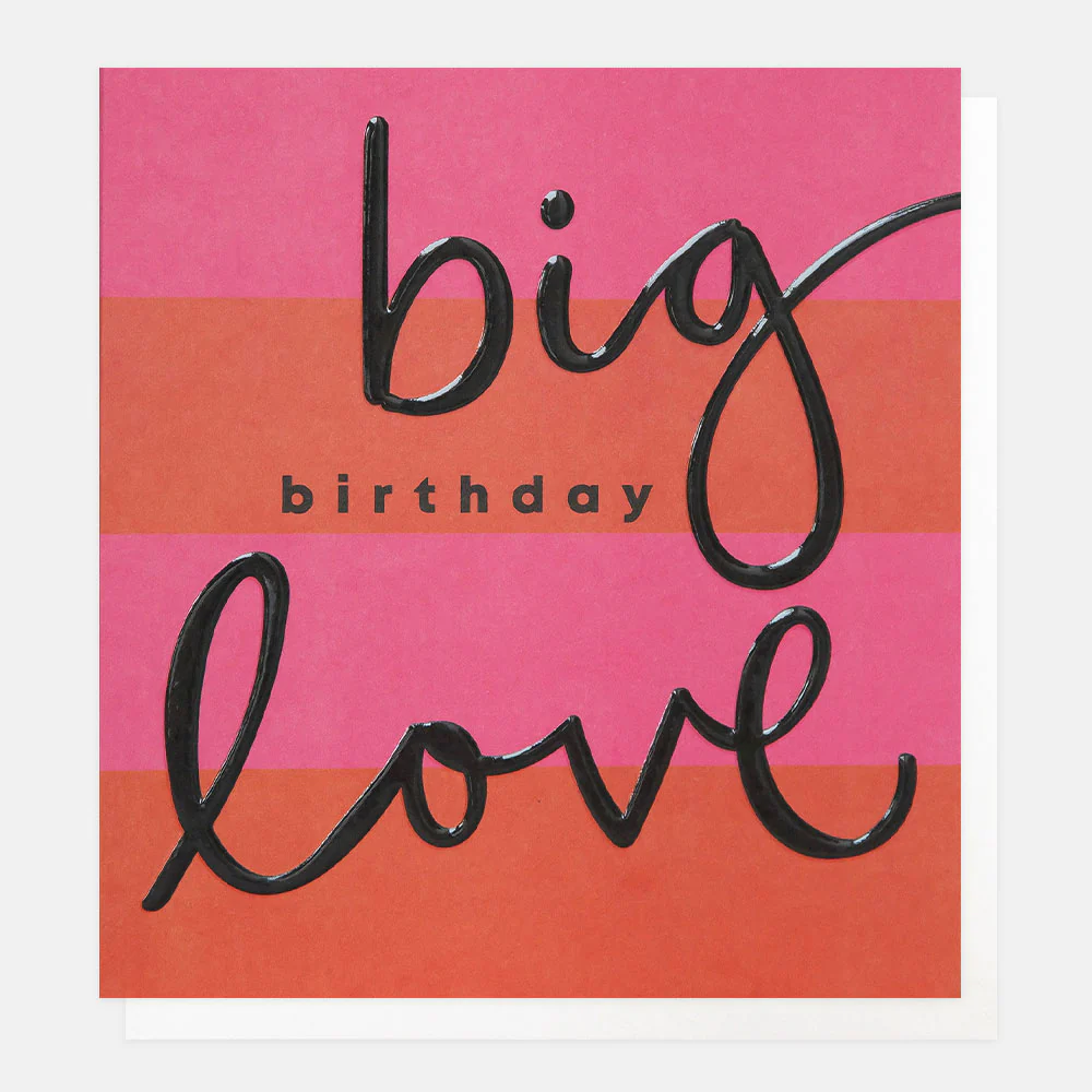 Red/Pink Stripe Big Birthday Love Card