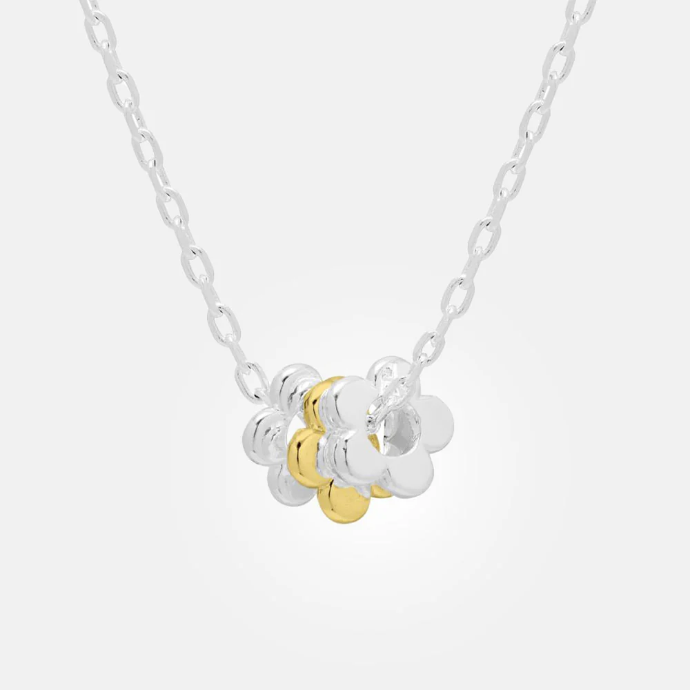 Silver Flower Trio Necklace