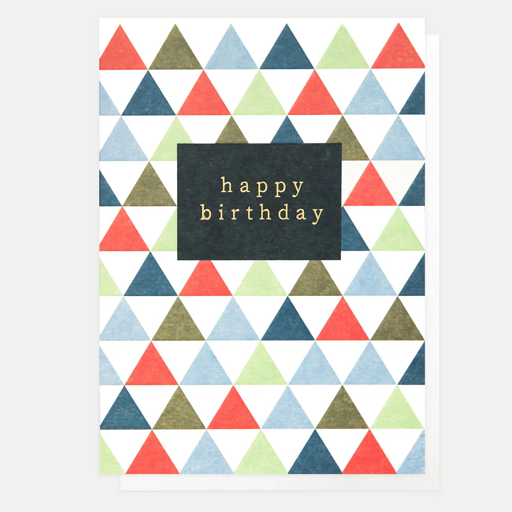 Small Triangles Happy Birthday Card