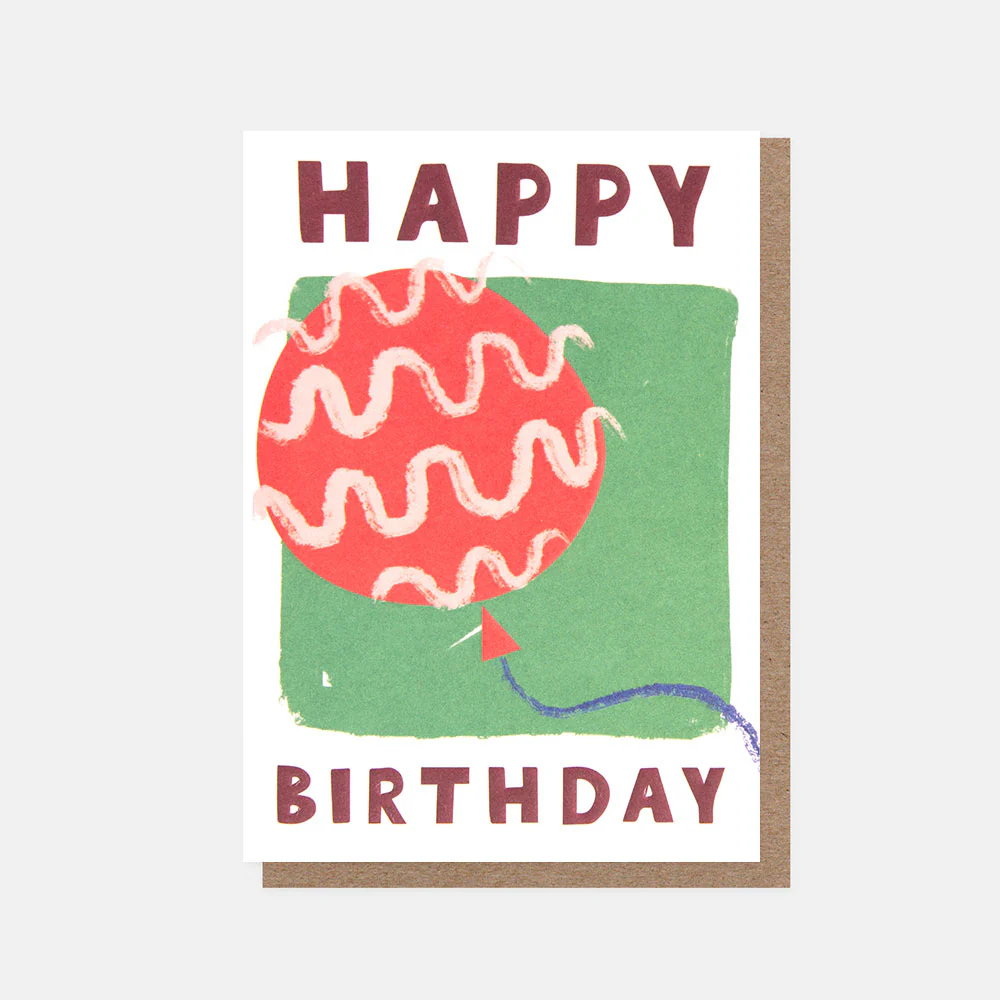Squiggly Balloon Happy Birthday Card