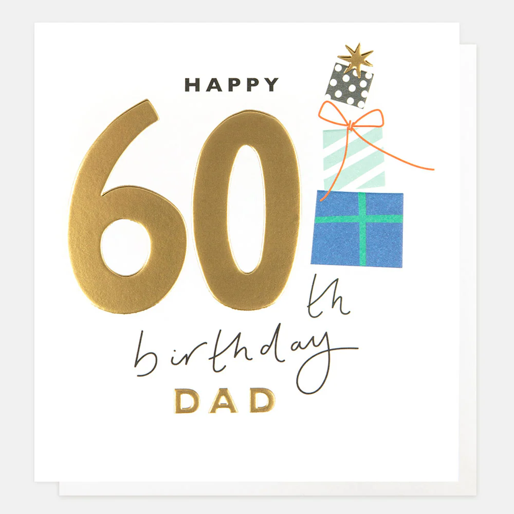 Stack of Presents 60th Birthday Card For Dad