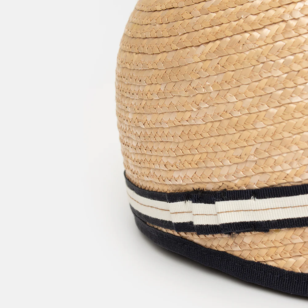 Stripe Band Straw Riding Hat - Image 2