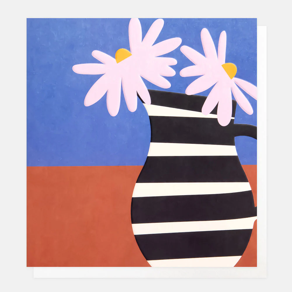 Striped Jug With Flowers Everyday Card