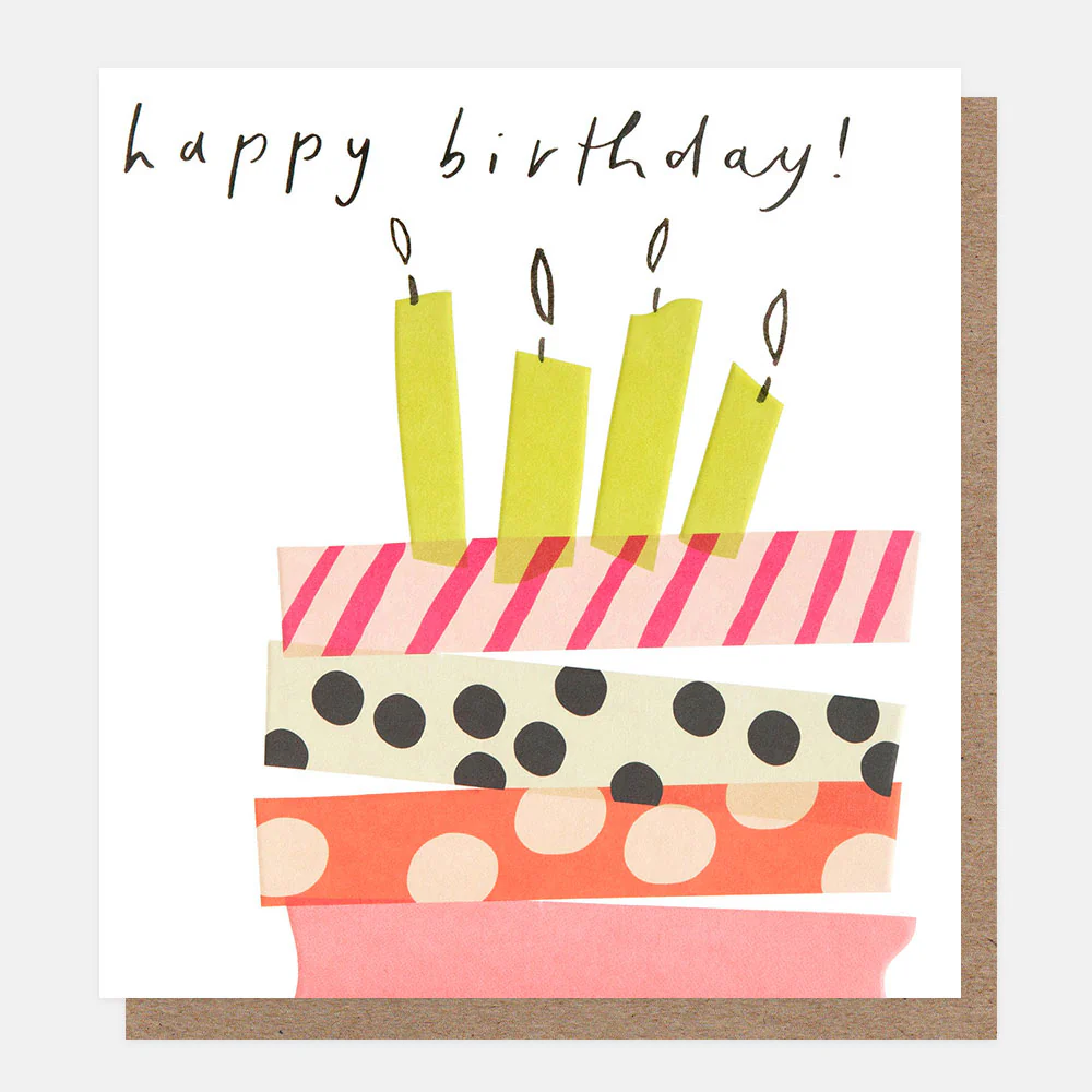 Tape Cake & Candles Birthday Card